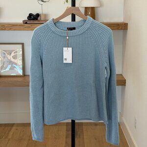 NWT Quince 100% Organic Cotton Fisherman Crew Sweater - M - Sky Blue